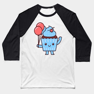 blue birthday cupcake kawaii Baseball T-Shirt